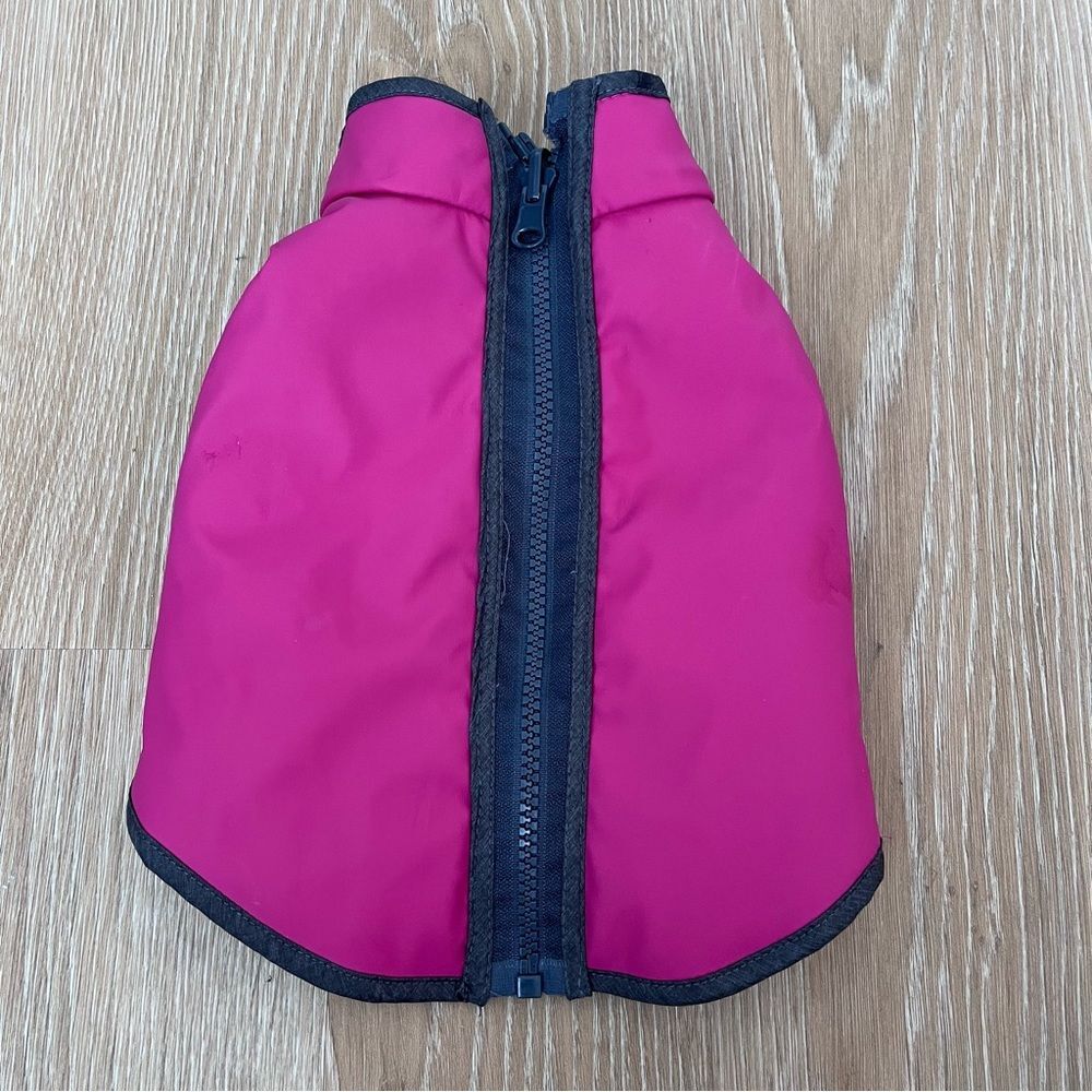 Top paw pink fleece zipper rain jacket